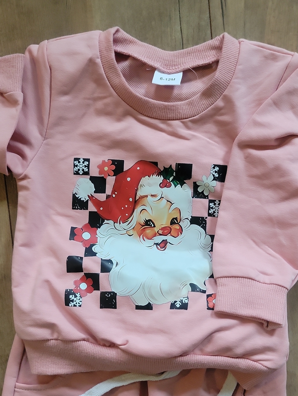 Pink Santa Graphic Sweatshirt & Jogger Set - Picture 2 of 4